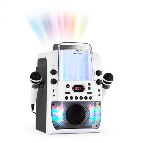Auna Kara Liquida BT karaoke uređaj, svjetlosni show, vodena fontana, bluetooth, bijelo/siva boja Slike