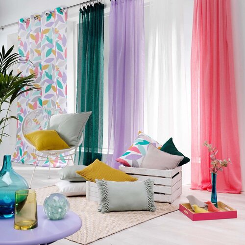 Douceur d int&amp;eacute;rieur Bijela prozirna zavjesa 140x240 cm Linka &amp;ndash; Slike