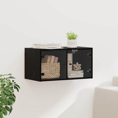 VidaXL Ormar za Zid Zidne Crni hrast 68 x 37 x 35 cm Konstruirano drvo Slike