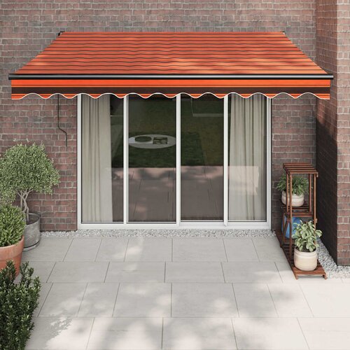 vidaXL Zložljiva tenda oranžna in rjava 3x2,5 m blago in aluminij Cene