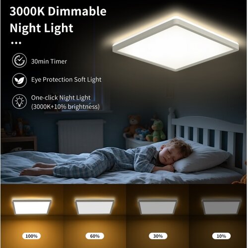  Brilagi - LED prigu&amp;scaron;iva svetiljka ULTRA SLIM LED/18W/230V 30x30 cm bela + daljinski upravljač Slike