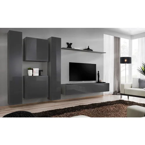 ASM Meble Dnevni TV regal Switch VI 330 cm - grafit