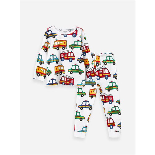 LC Waikiki Crew Neck Long Sleeve Patterned Baby Boy Pajama Set Slike