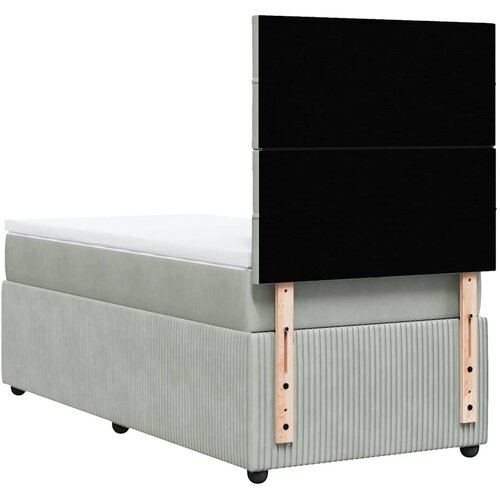 Box spring krevet s madracem svjetlosivi 100x200 cm bar&amp;scaron;unasti Slike