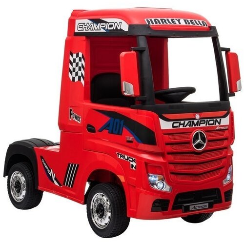 Lean Toys Otro&amp;scaron;ki tovornjak Mercedes Actros 4x4 2x12V Rdeča Slike