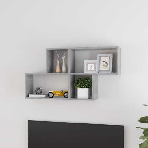 VidaXL Stenska polica betonsko siva 100x18x53 cm iverna plo&amp;scaron;ča Slike