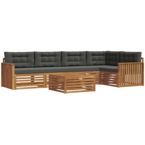  Set vanjskih sofa 6 kom. Prirodna i antracit Slike