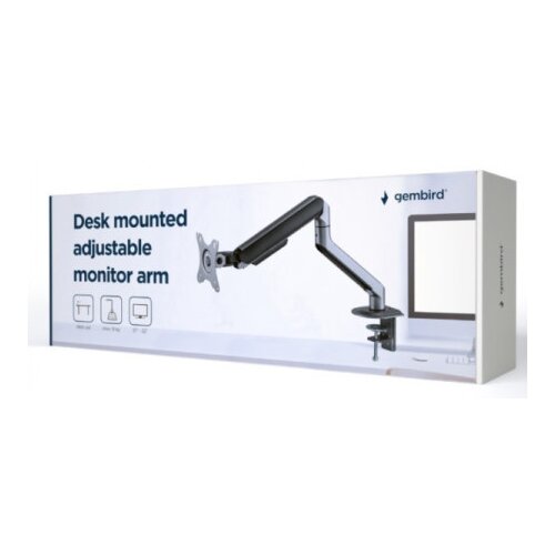 Gembird MA-DA1-05 Desk mounted adjustable monitor arm, 17”-32”, up to 9 kg, space grey Cene