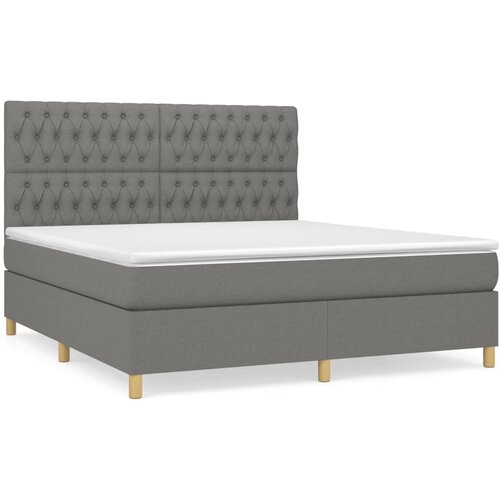 Maison Chic Box spring postelja - Vzmetna postelja z vzmetnico temno siva 180x200 cm blago SL8083, (21900606) Cene