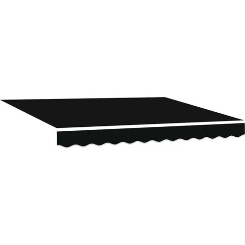  Skrovita tenda Crna 350 x 250 cm Poliester i metal Slike