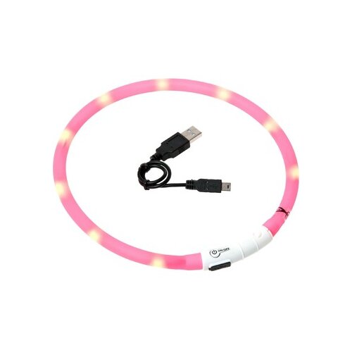Flamingo svetleća ogrlica za pse, 70cm, roze Cene