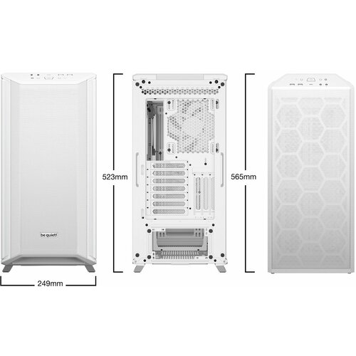 Be Quiet! ! BGW59 dark base 700 white, mb compatibility: e-atx / atx / m-atx / mini-itx, three pre-installed ! silent wings 4 140mm fans, pwm and argb hub for up to 8 pwm fans and 2 argb components Slike