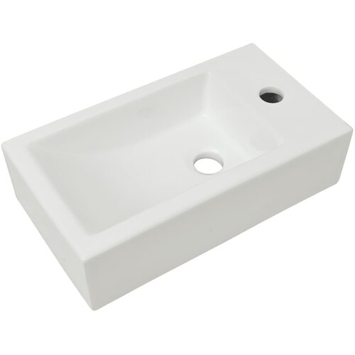  Umivaonik s Otvorom za Slavinu Keramički Bijeli 46x25,5x12 cm Slike