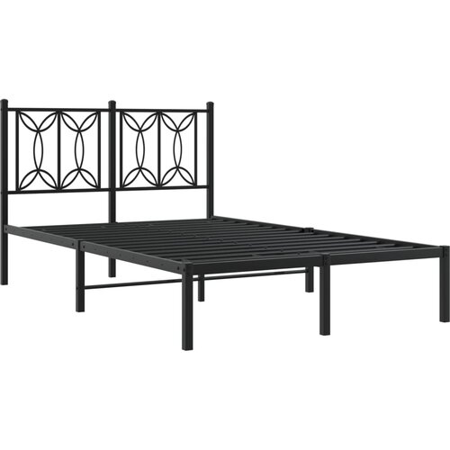 VidaXL Kovinski posteljni okvir z vzglavjem črn 120x190 cm, (21251419) Slike