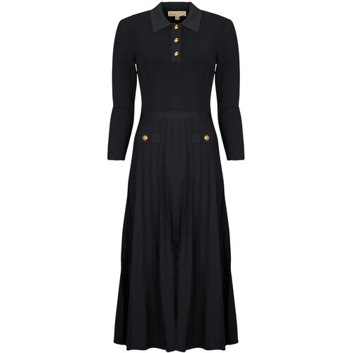 Michael Kors Dolge obleke POLO FLARE MIDI DRESS Črna Slike