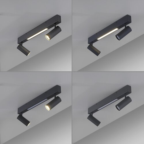 SCH&amp;Ouml;NER WOHNEN 11793-18 - LED spot svetlo DANTE 2xGU10/10W+LED/7,2W crna Slike