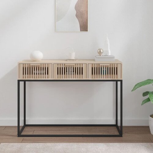 Maison Chic konzolna miza - miza ob steni 105x30x75 cm inženirski les in železo, (21786444) Slike
