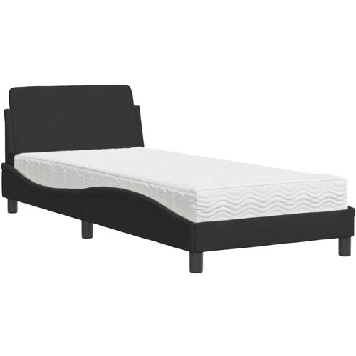 VidaXL Postelja z vzmetnico črna 90x190 cm žamet, (21216062) Slike