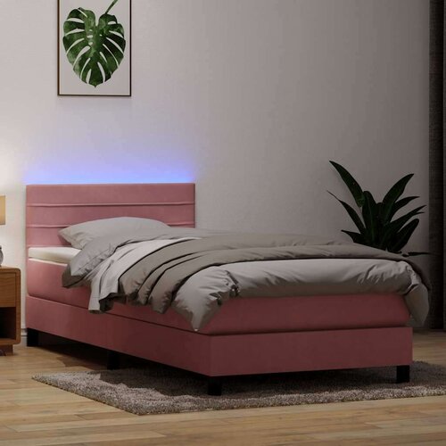 Box spring krevet s madracem ružičasti 90x220 cm baršunasti Cijene