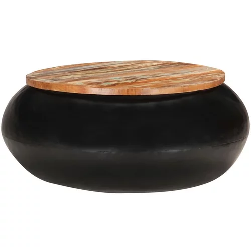  Klubska mizica črna 68x68x30 cm trpredelan les