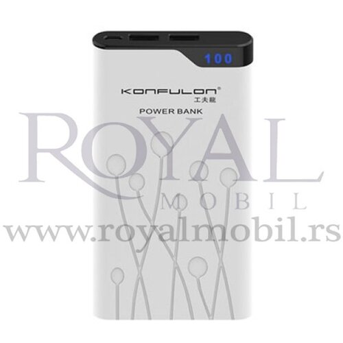 Konfulon power bank  H8 10000mAh sa dva usb led display bela Cene