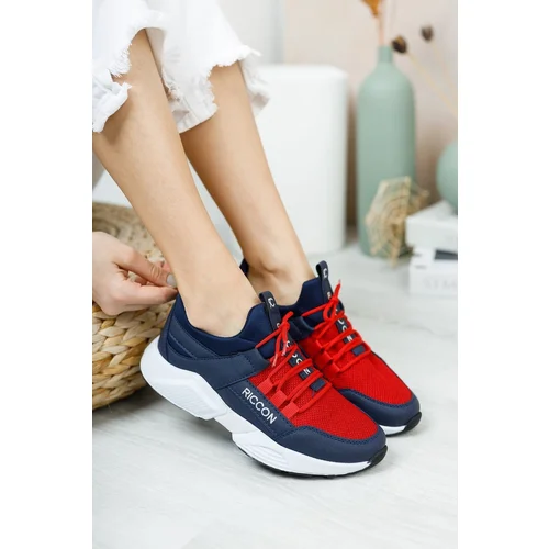 Riccon Unisex Navy Blue Laced Sneakers 0012072