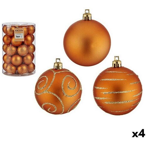  Set božićnih kuglica Oranžna PVC 6 cm (4 kom.) Slike