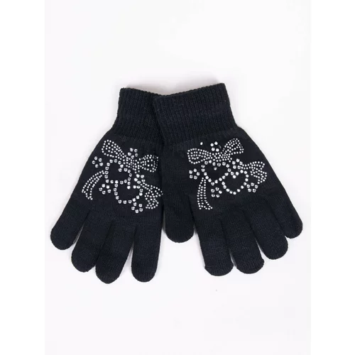 Yoclub Kids's Girls' Five-Finger Gloves With Jets RED-0216G-AA50-008