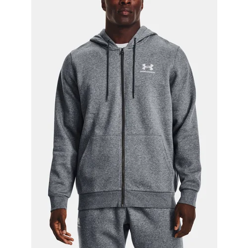 Under Armour Sweatshirt UA Essential Fleece FZ Hood-GRY - Mens