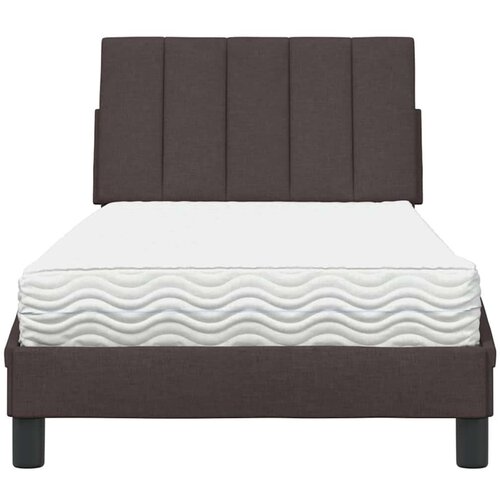 VidaXL Krevet s madracem tamnosmeđi 90 x 190 cm od tkanine Slike