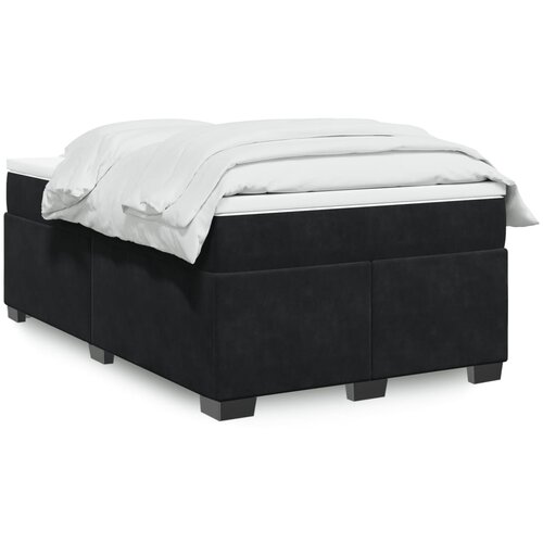  The Living Store Box spring postelja z vzmetnico črna 120x190 cm žamet - Box Spring Postelja, (21518882) Cene