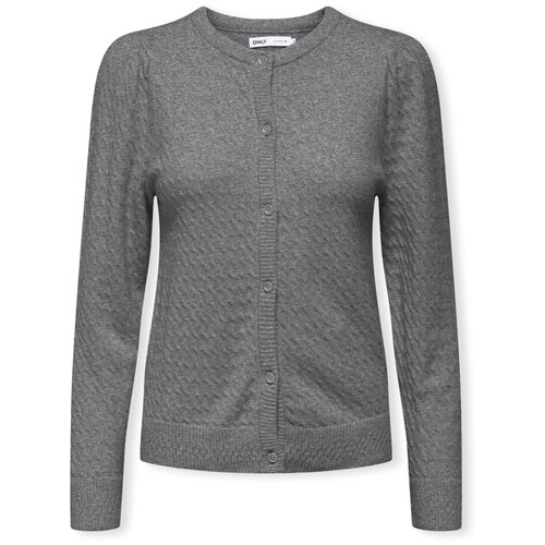 Only Puloverji Katia Life Knit - Medium Grey Melange Siva Cene