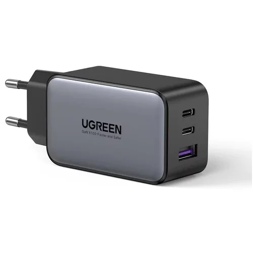 Ugreen USB-A in 2x USB-C 65W GaN hitri polnilec - box