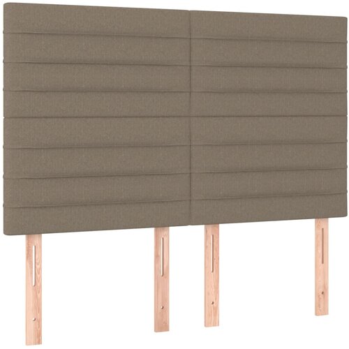  LED uzglavlje smeđesivo 144x5x118/128 cm od tkanine Slike