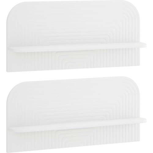  Zidna polica 2 kom. Bijela 80,5 x 13,5 x 37,5 cm Prerađeno drvo Slike