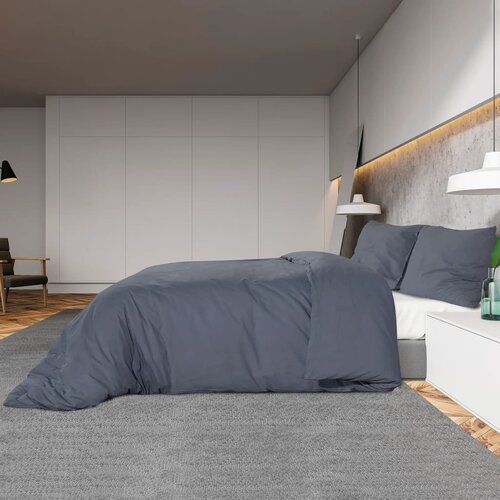  Set posteljine za poplun antracit 260x240 cm lagana mikrovlakna Slike