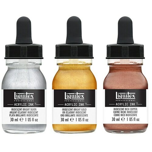 LIQUITEX Professional Set risarskih črnil iridescenčna (3 kos x 30 ml, Steklenica s kapalko) Cene