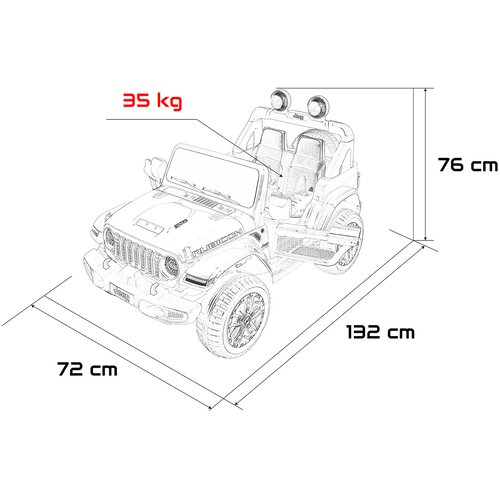  Licencirani auto na akumulator Jeep Wrangler Rubicon LIFT - narančasti Slike