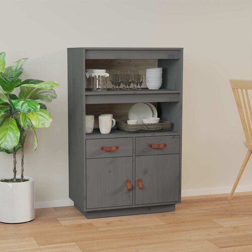  Visoka komoda siva 67 x 40 x 108,5 cm od masivne borovine Cijene