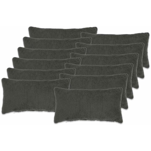  Presvlaka za jastuk 12 pcs HEERLEN Tamnosiva 40 x 80 cm Bouclé Cene