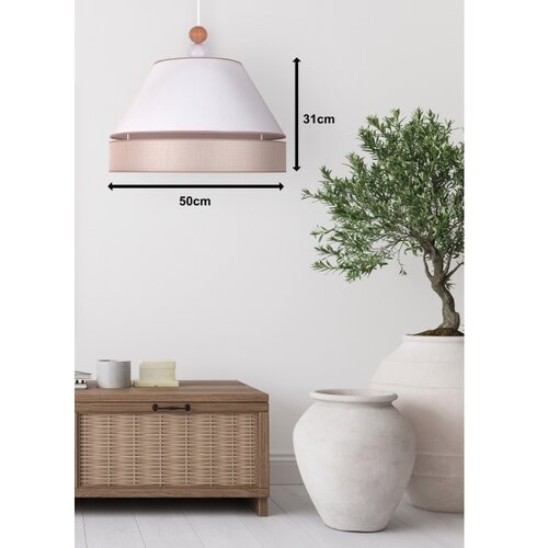  Duolla - Visilica na sajli AVIGNON 1xE27/15W/230V prečnik 50 cm bela/bež Slike