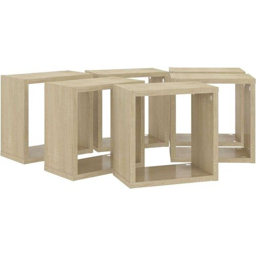  Kockaste zidne police 6 kom boja hrasta sonome 26 x 15 x 26 cm - sonoma hrast 26 x 15 x 26 cm 6 1 Slike
