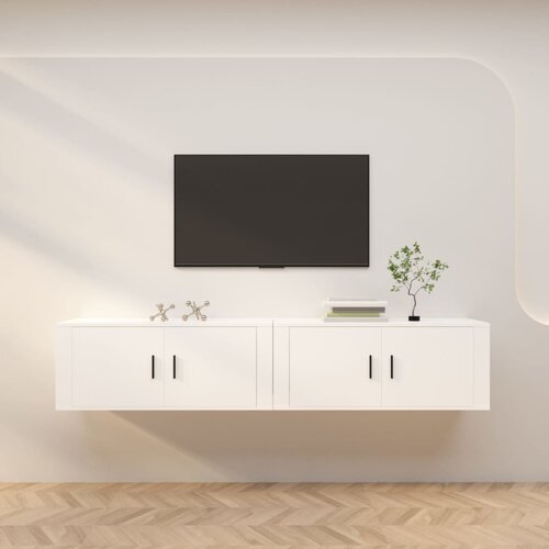 vidaXL Stenska TV omarica 2 kosa bela 100x34,5x40 cm Cene