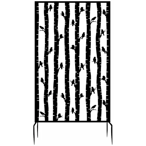Esschert Design Črn kovinski balkonski zastor 100x186 cm Birds –