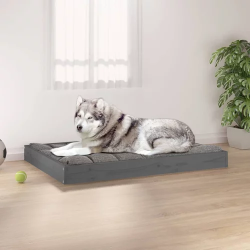 vidaXL krevet za pse sivi 101,5x74x9 cm od masivne borovine