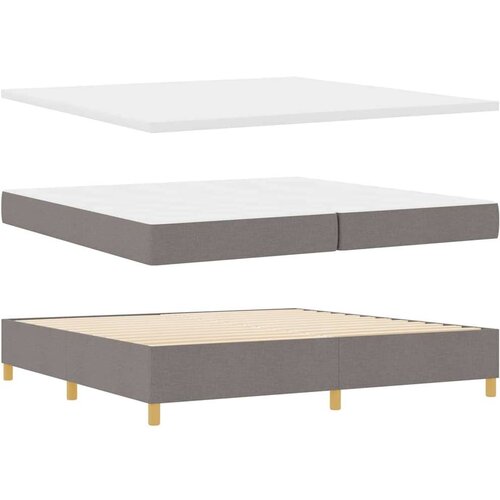 Box spring krevet Sivo-smeđa 200 x 200 cm tkanina Slike