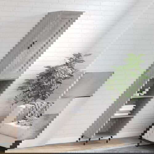 vidaXL Visoka komoda siva sonome 34 5x34x180 cm od konstruiranog drva Cijene