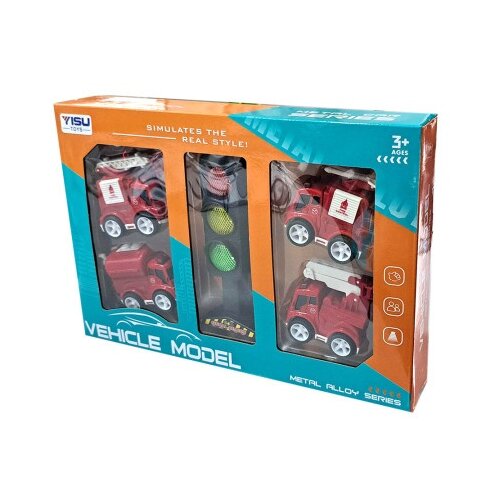  Set 4 metalna vozila vatrogasci sa semaforom ( 1040533 ) Cene