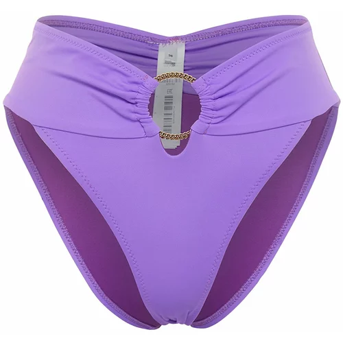Trendyol Purple Accessory High Waist High Leg Bikini Bottom