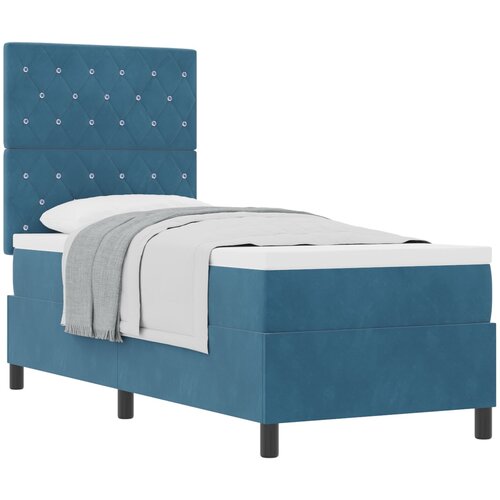 vidaXL Box Spring Postelja z Blazino Temno Modra 80x200 cm Žamet, (22053026) Cene